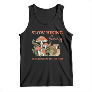 Slow Hiking Society The Last One to The Top Wins Tank Top Funny Snail Mountaineering TS11 Black Print Your Wear