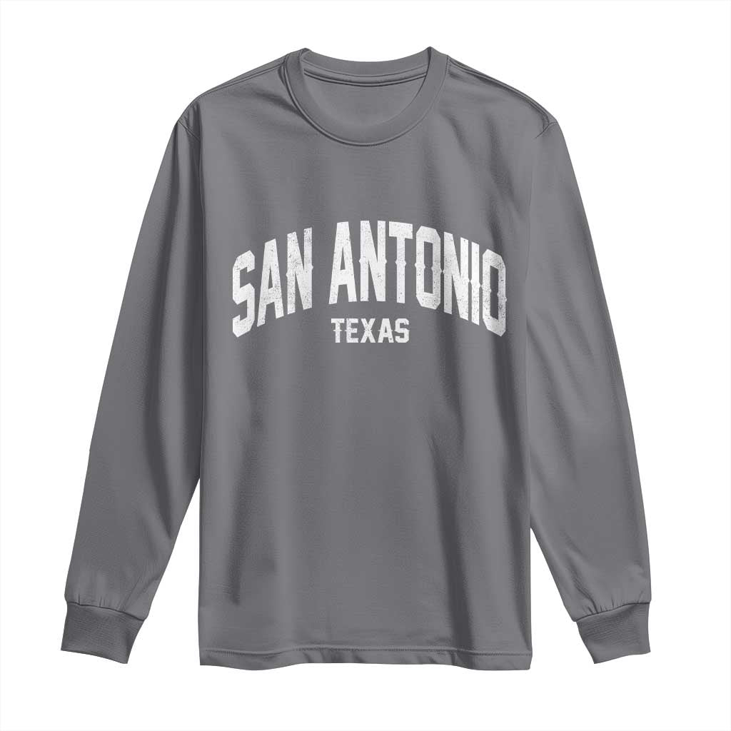 San Antonio Texas TX Vintage Long Sleeve Shirt TS11 Charcoal Print Your Wear