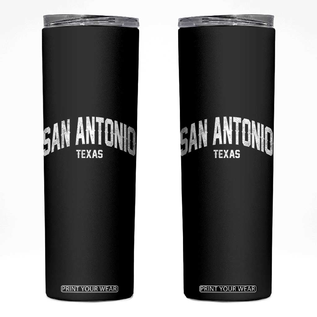 San Antonio Texas TX Vintage Skinny Tumbler TS11 Black Print Your Wear