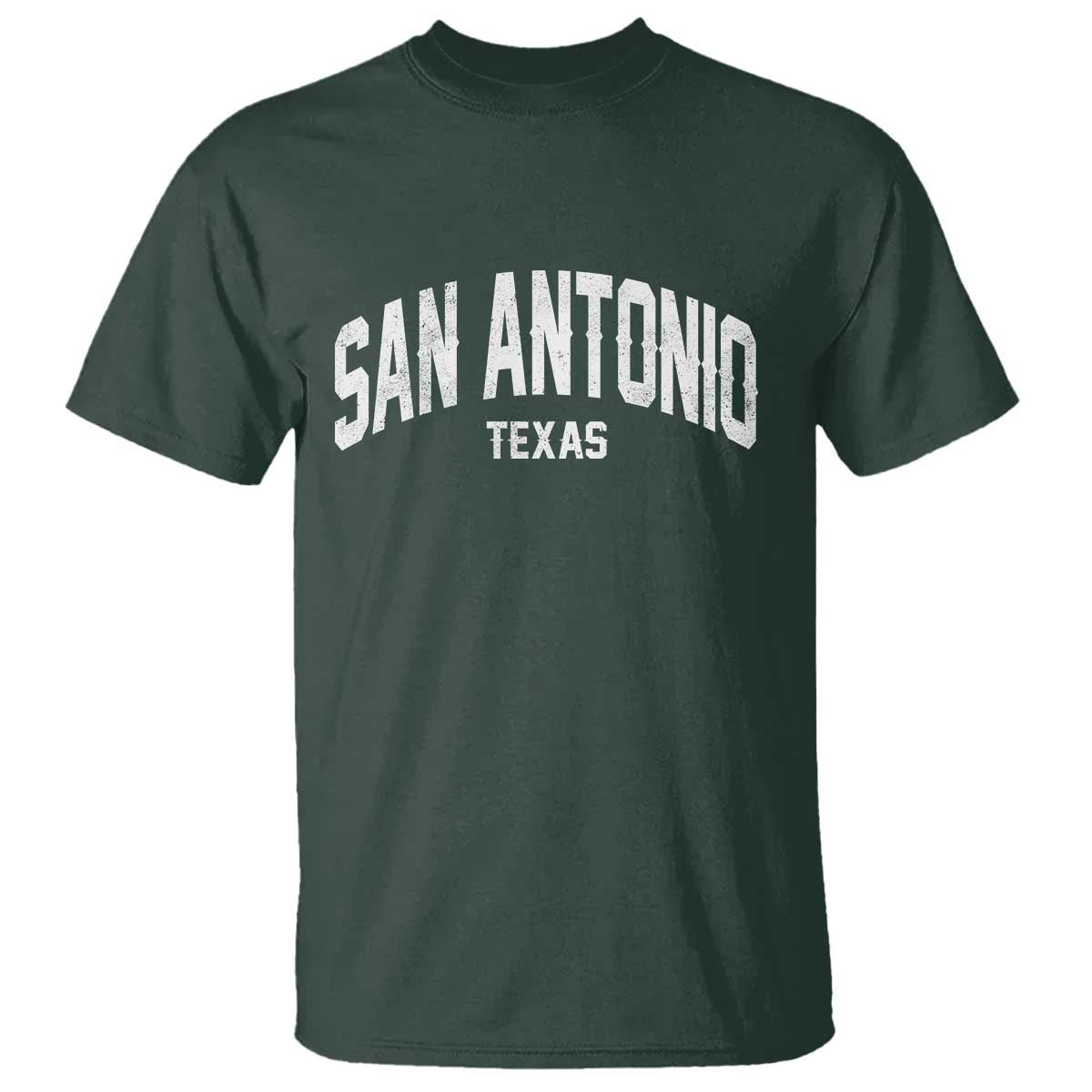 San Antonio Texas TX Vintage T Shirt TS11 Dark Forest Green Print Your Wear