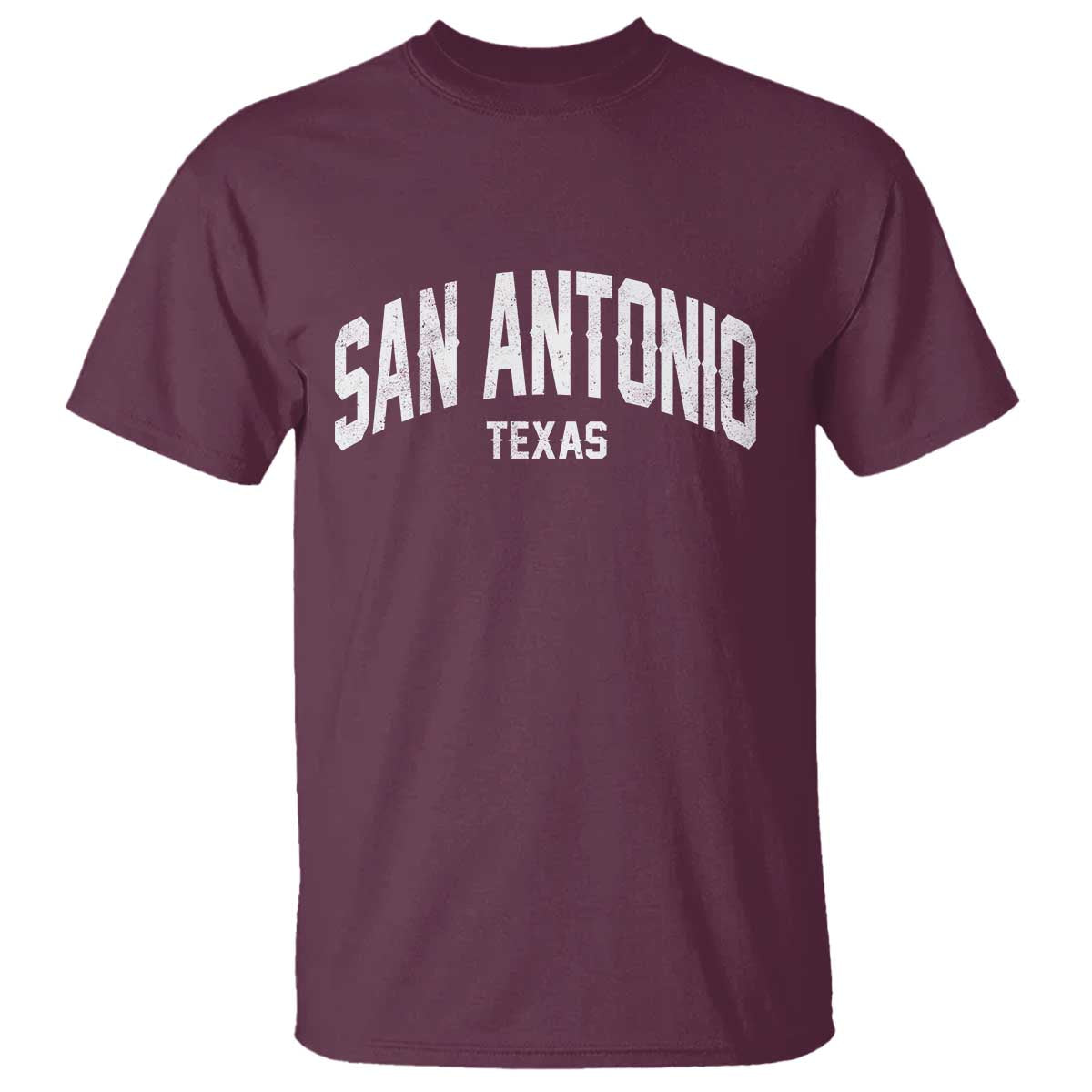 San Antonio Texas TX Vintage T Shirt TS11 Maroon Print Your Wear