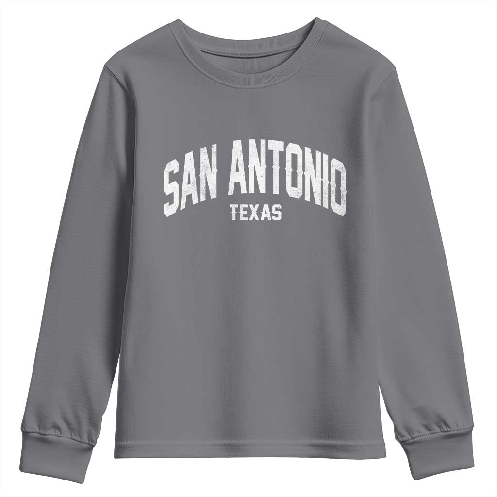 San Antonio Texas TX Vintage Youth Sweatshirt TS11 Charcoal Print Your Wear