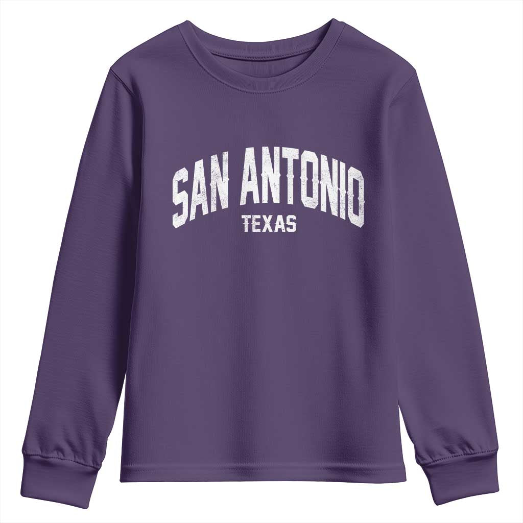 San Antonio Texas TX Vintage Youth Sweatshirt TS11 Purple Print Your Wear