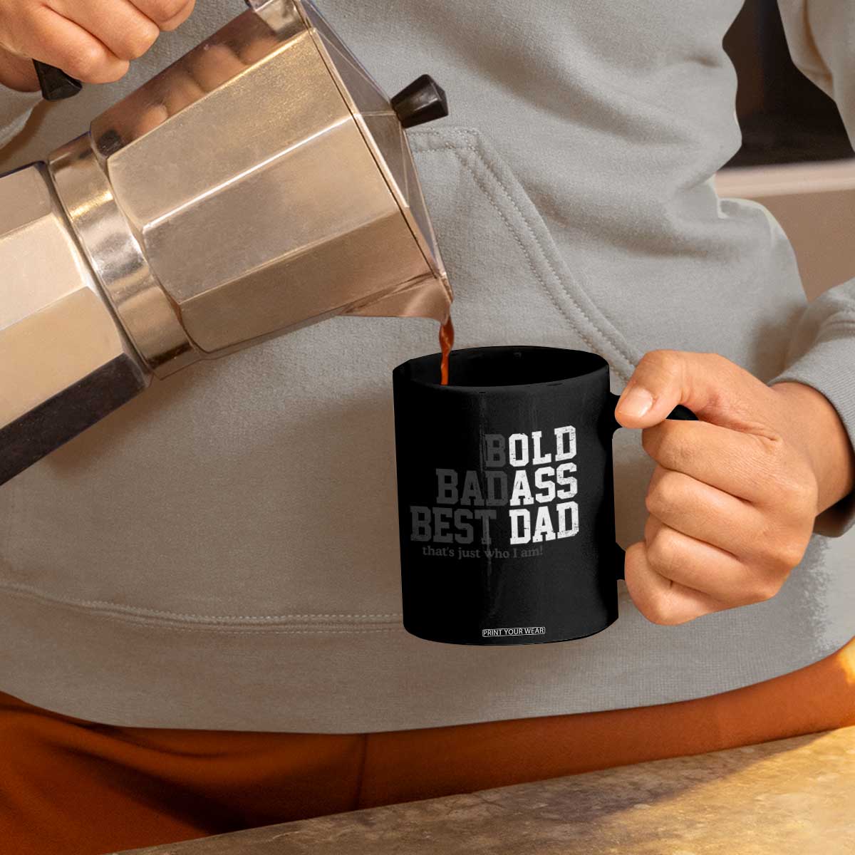 Bold Badass Best Dad Coffee Mug Funny Old Ass Father Gag Gift TS11 Print Your Wear