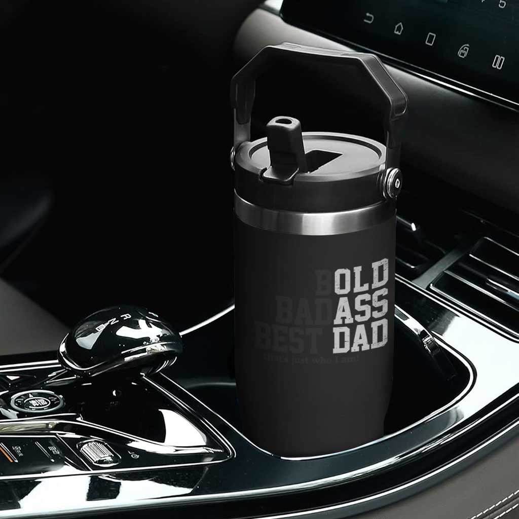 Bold Badass Best Dad Flip Straw Tumbler Funny Old Ass Father Gag Gift TS11 Print Your Wear