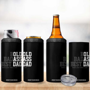 Bold Badass Best Dad 4 in 1 Can Cooler Tumbler Funny Old Ass Father Gag Gift TS11 Print Your Wear