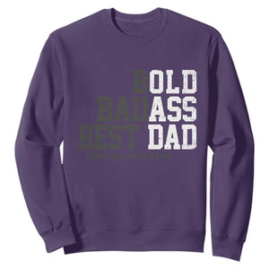 Bold Badass Best Dad Sweatshirt Funny Old Ass Father Gag Gift TS11 Purple Print Your Wear