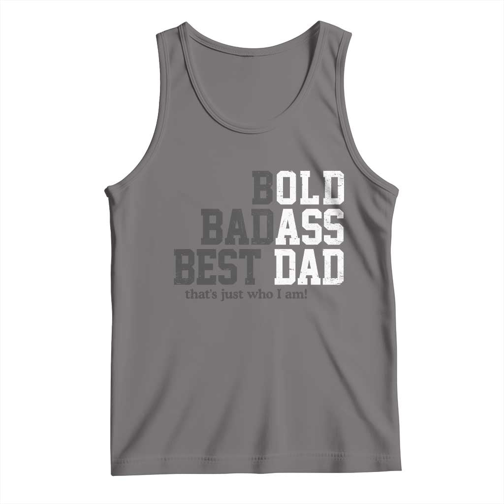 Bold Badass Best Dad Tank Top Funny Old Ass Father Gag Gift TS11 Deep Heather Print Your Wear