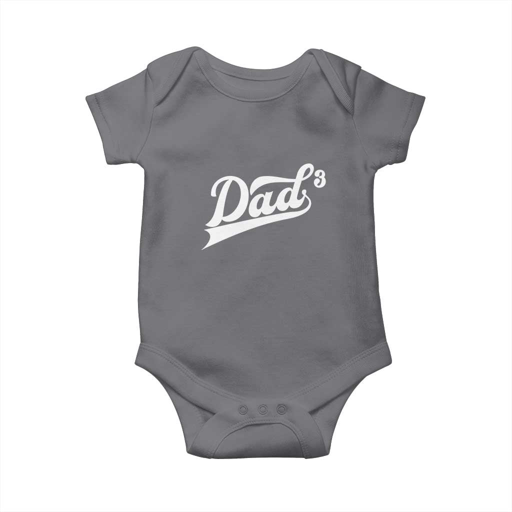 Dad Of Three Baby Onesie Funny Daddy 3 Promoted for The Second Time TS11 Charcoal Print Your Wear