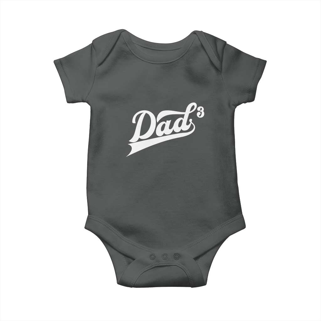 Dad Of Three Baby Onesie Funny Daddy 3 Promoted for The Second Time TS11 Dark Heather Print Your Wear