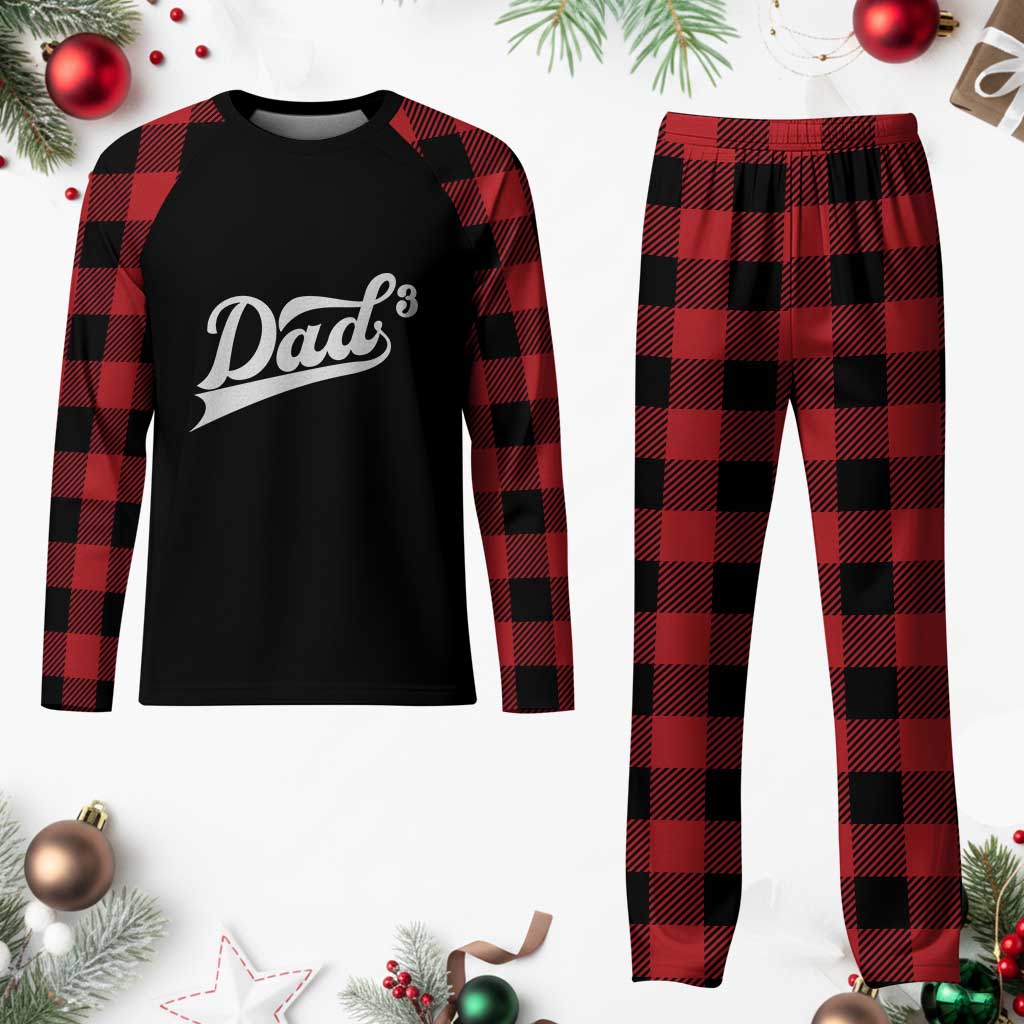 Dad Of Three Plaid Pajama Set Funny Daddy 3 Promoted for The Second Time TS11 Buffalo Plaid Print Your Wear