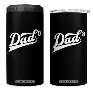 Dad Of Three 4 in 1 Can Cooler Tumbler Funny Daddy 3 Promoted for The Second Time TS11 One Size: 16 oz Black Print Your Wear