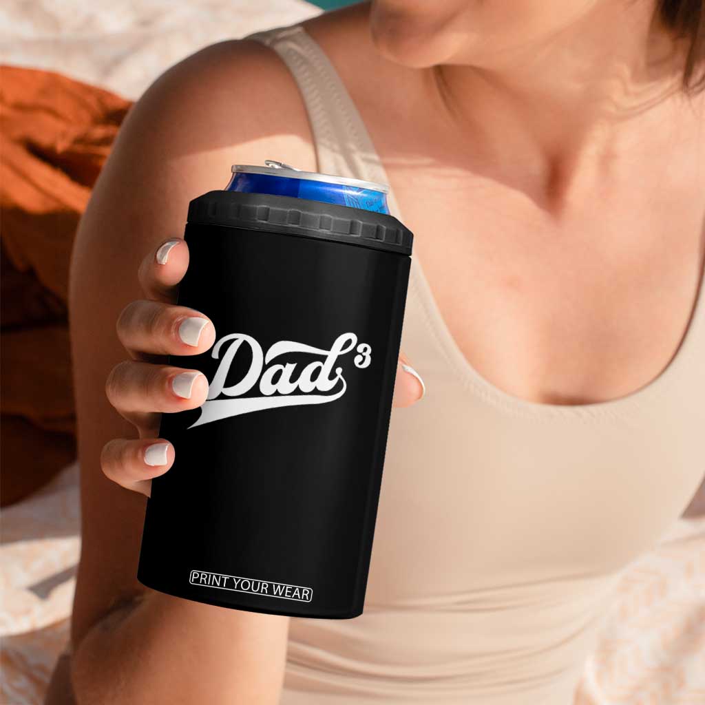 Dad Of Three 4 in 1 Can Cooler Tumbler Funny Daddy 3 Promoted for The Second Time TS11 Print Your Wear