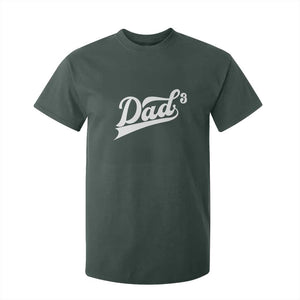 Dad Of Three T Shirt For Kid Funny Daddy 3 Promoted for The Second Time TS11 Dark Forest Green Print Your Wear