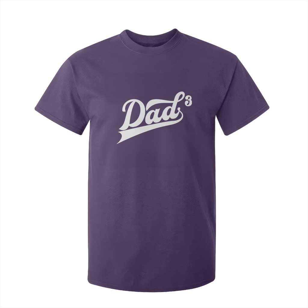 Dad Of Three T Shirt For Kid Funny Daddy 3 Promoted for The Second Time TS11 Purple Print Your Wear