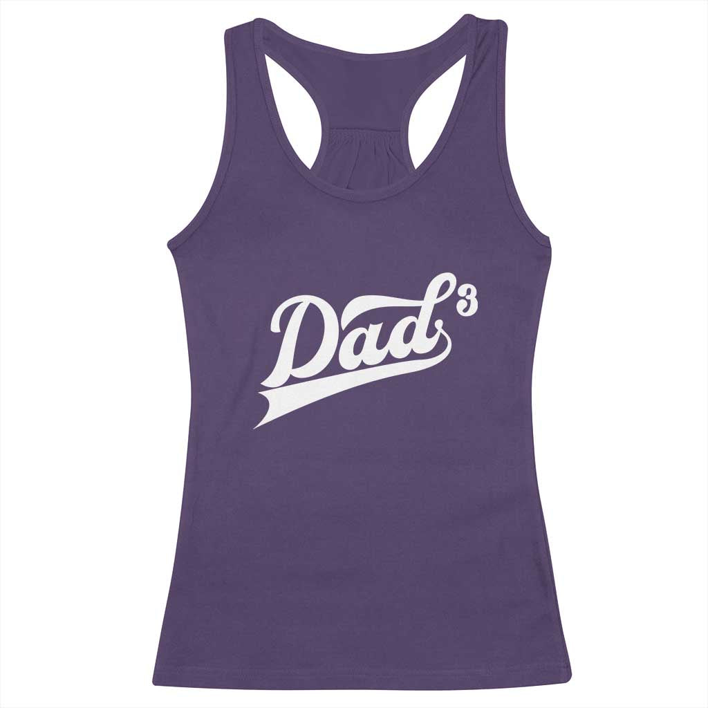 Dad Of Three Racerback Tank Top Funny Daddy 3 Promoted for The Second Time TS11 Purple Print Your Wear