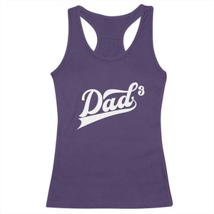 Dad Of Three Racerback Tank Top Funny Daddy 3 Promoted for The Second Time TS11 Purple Print Your Wear