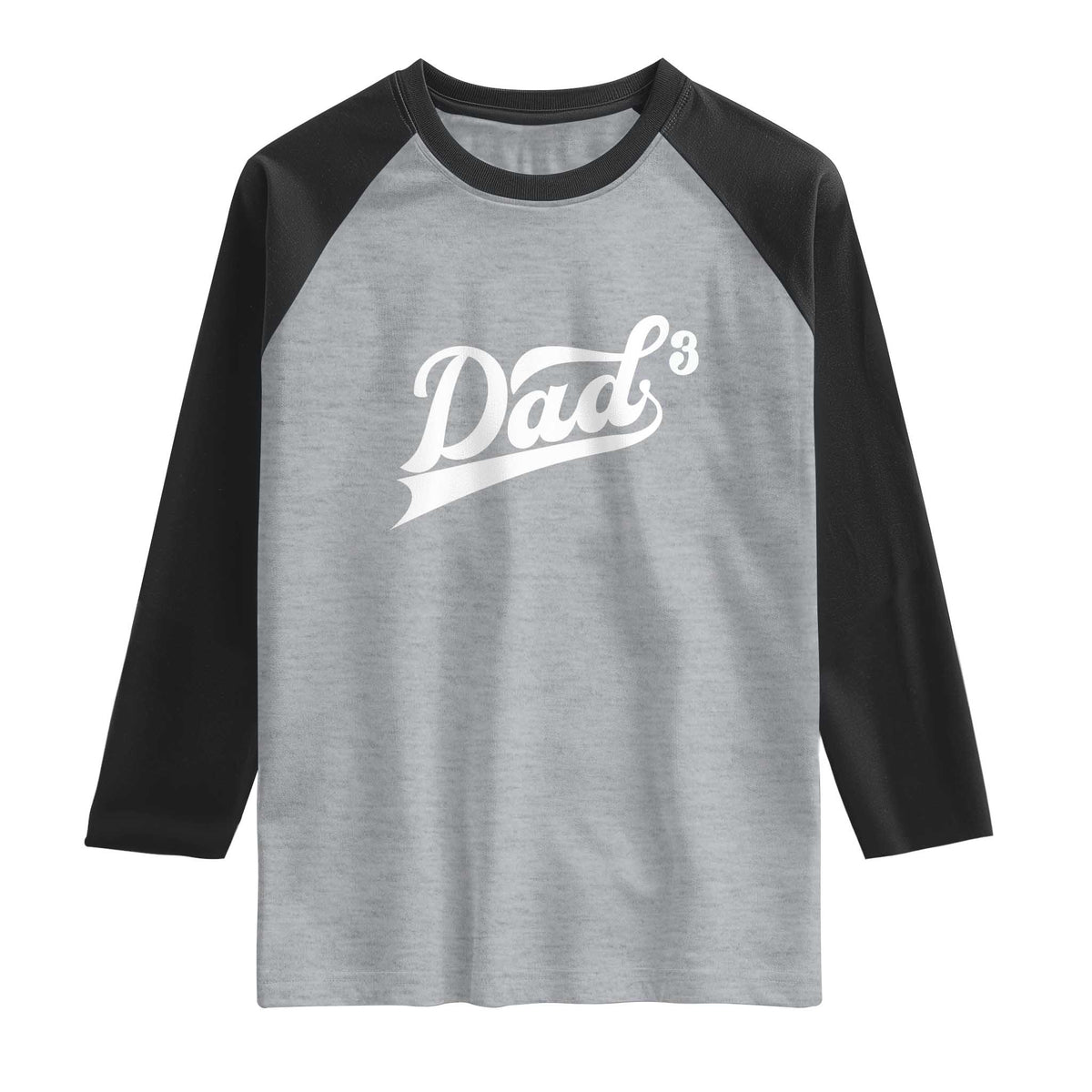 Dad Of Three Raglan Shirt Funny Daddy 3 Promoted for The Second Time TS11 Heather Gray Black Print Your Wear