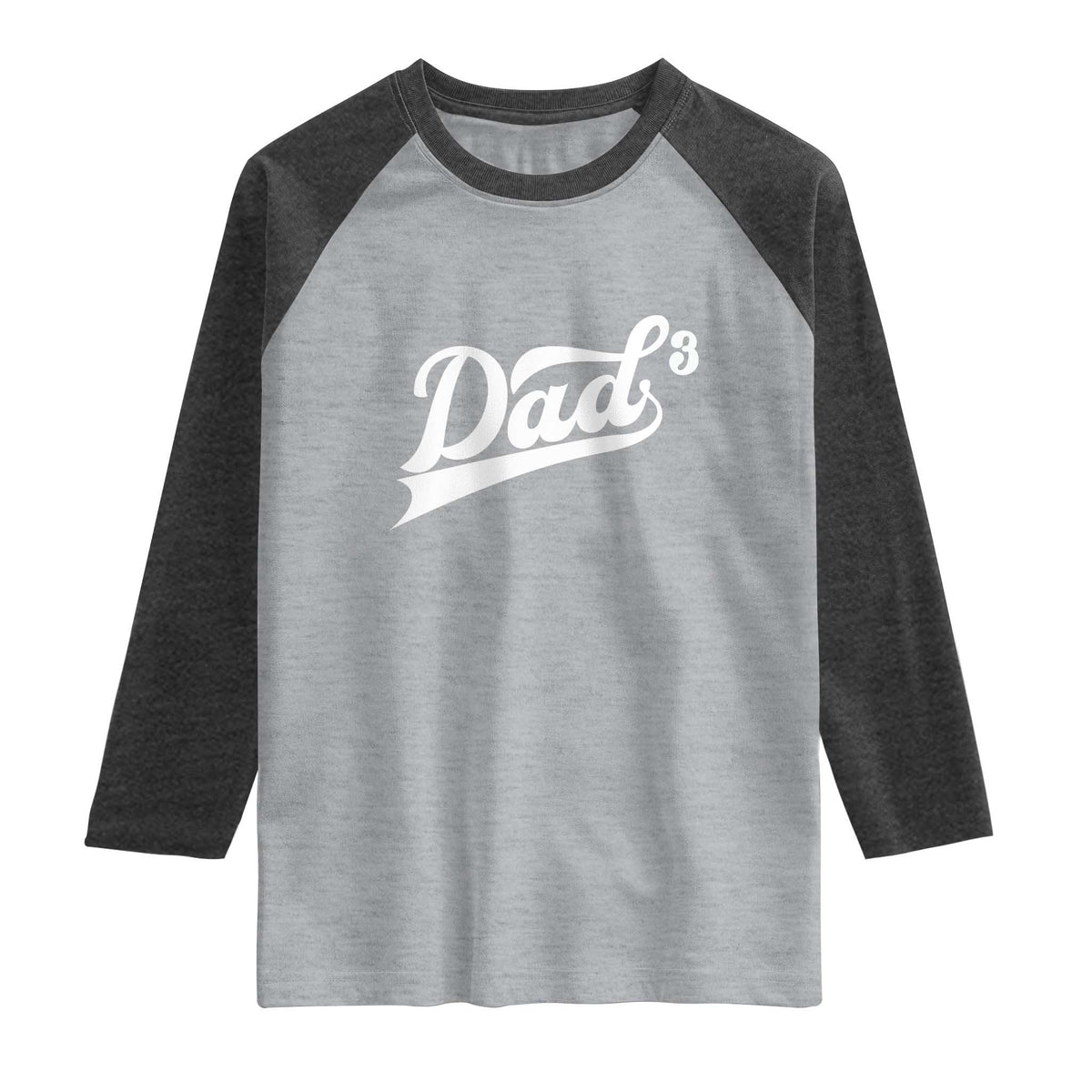 Dad Of Three Raglan Shirt Funny Daddy 3 Promoted for The Second Time TS11 Heather Gray Heather Charcoal Print Your Wear