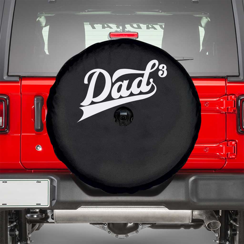 Dad Of Three Spare Tire Cover Funny Daddy 3 Promoted for The Second Time TS11 Black Print Your Wear