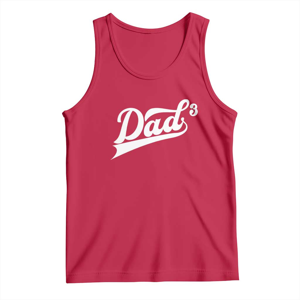 Dad Of Three Tank Top Funny Daddy 3 Promoted for The Second Time TS11 Red Print Your Wear