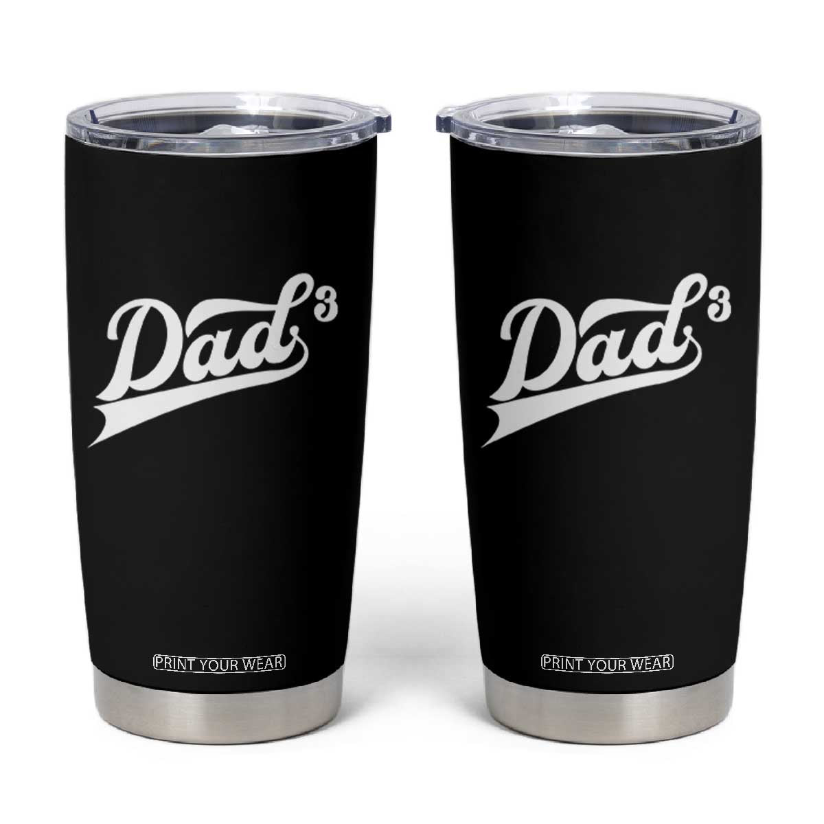 Dad Of Three Tumbler Cup Funny Daddy 3 Promoted for The Second Time TS11 Black Print Your Wear