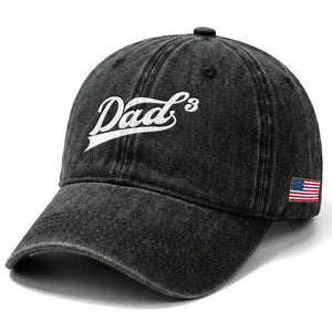 Dad Of Three Washed Cotton Baseball Cap Funny Daddy 3 Promoted for The Second Time TS11 Print Your Wear