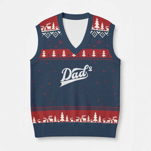 Dad Of Two V-Neck Knit Sweater Vest Funny Daddy 2 Promoted for The Second Time TS11 Navy Red Print Your Wear