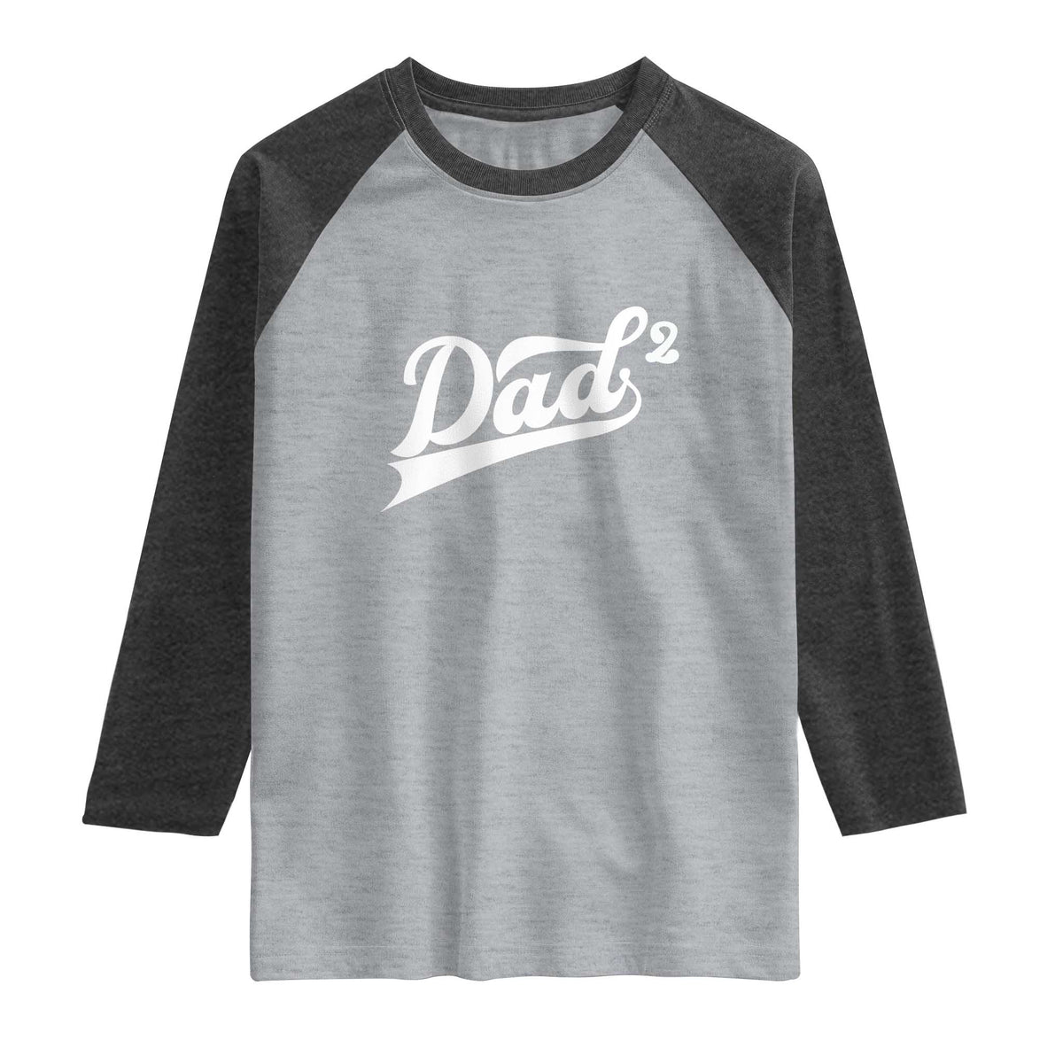 Dad Of Two Raglan Shirt Funny Daddy 2 Promoted for The Second Time TS11 Heather Gray Heather Charcoal Print Your Wear
