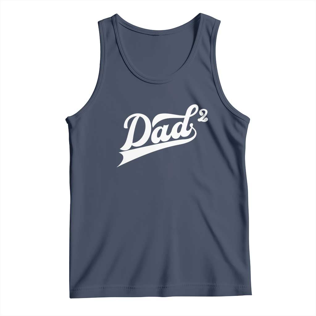 Dad Of Two Tank Top Funny Daddy 2 Promoted for The Second Time TS11 Navy Print Your Wear