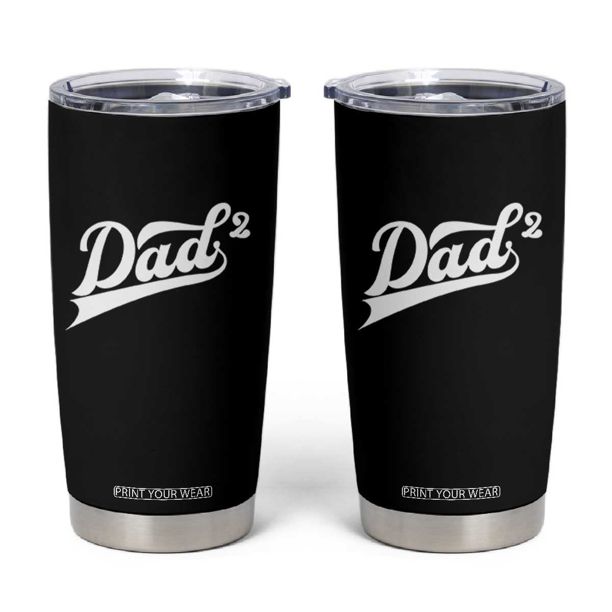 Dad Of Two Tumbler Cup Funny Daddy 2 Promoted for The Second Time TS11 Black Print Your Wear