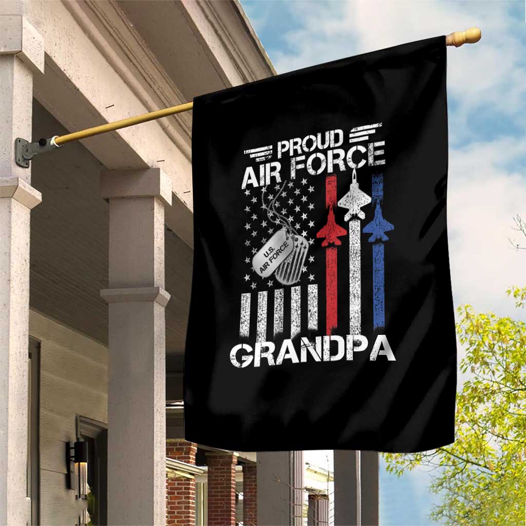 Proud Air Force Grandpa Garden Flag Military Army Grandfather Vintage American Flag