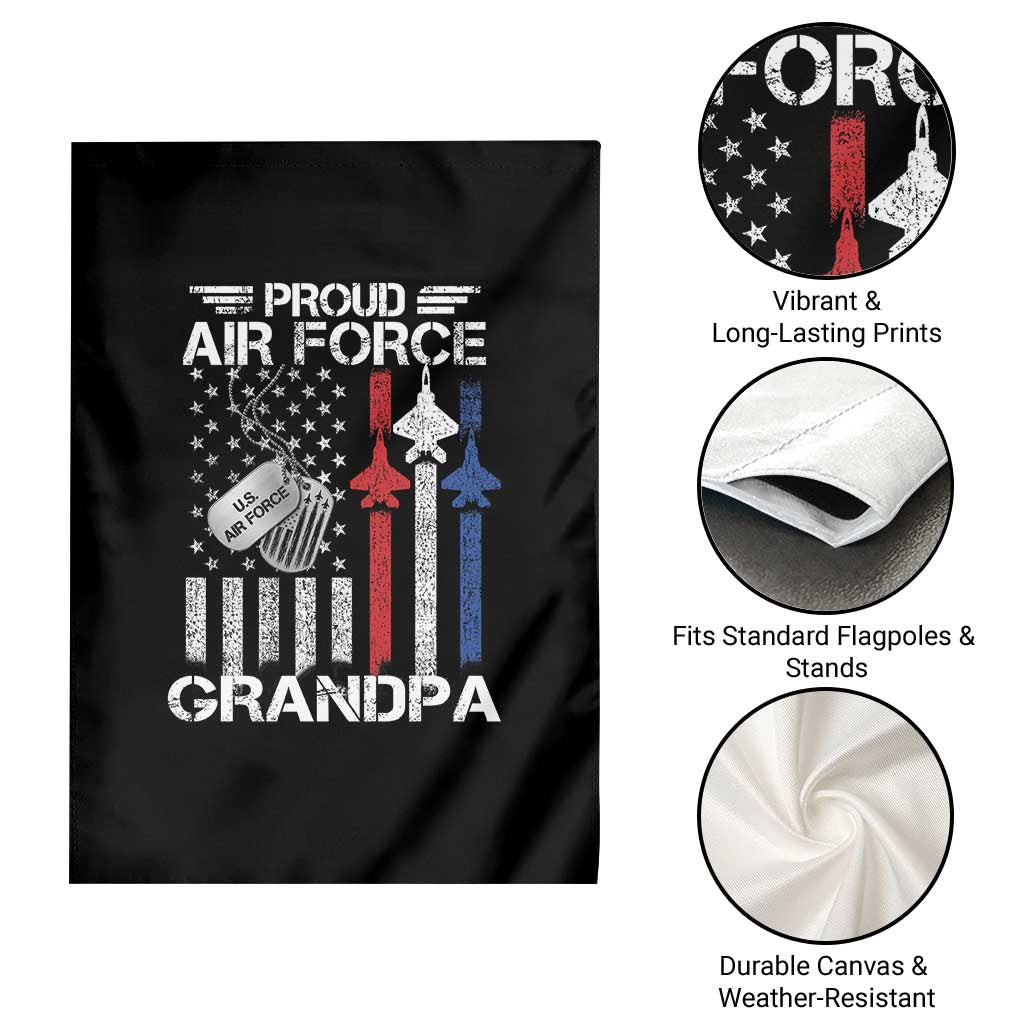 Proud Air Force Grandpa Garden Flag Military Army Grandfather Vintage American Flag