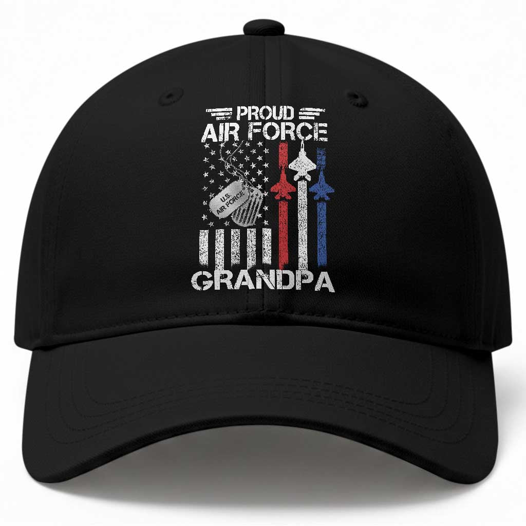 Proud Air Force Grandpa Baseball Cap Military Army Grandfather Vintage American Flag TS11 Print Your Wear