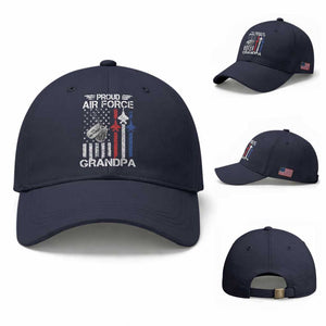 Proud Air Force Grandpa Baseball Cap Military Army Grandfather Vintage American Flag