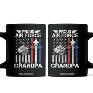 Proud Air Force Grandpa Coffee Mug Military Army Grandfather Vintage American Flag TS11 Black Print Your Wear