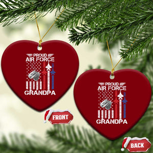 Proud Air Force Grandpa Ceramic Ornament Military Army Grandfather Vintage American Flag