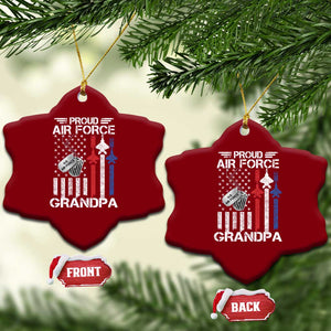 Proud Air Force Grandpa Ceramic Ornament Military Army Grandfather Vintage American Flag