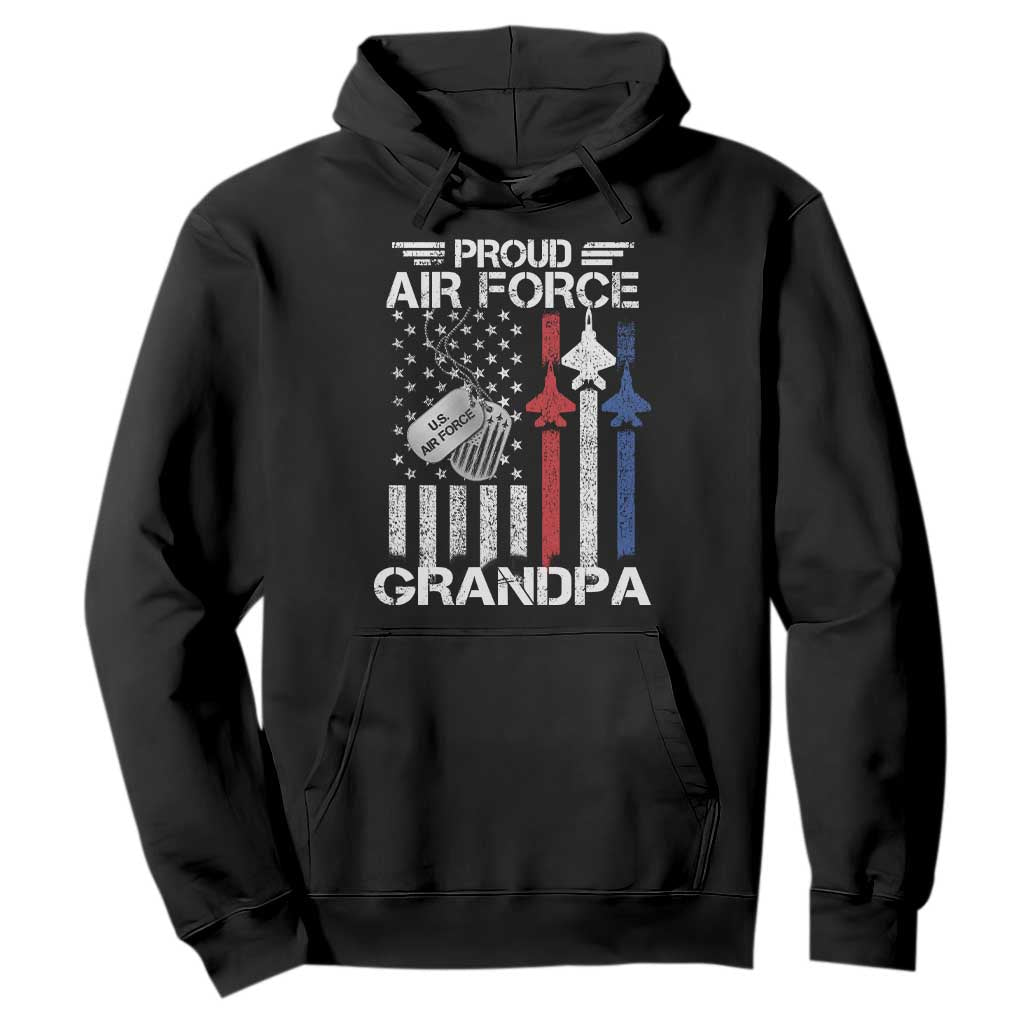 Proud Air Force Grandpa Hoodie Military Army Grandfather Vintage American Flag