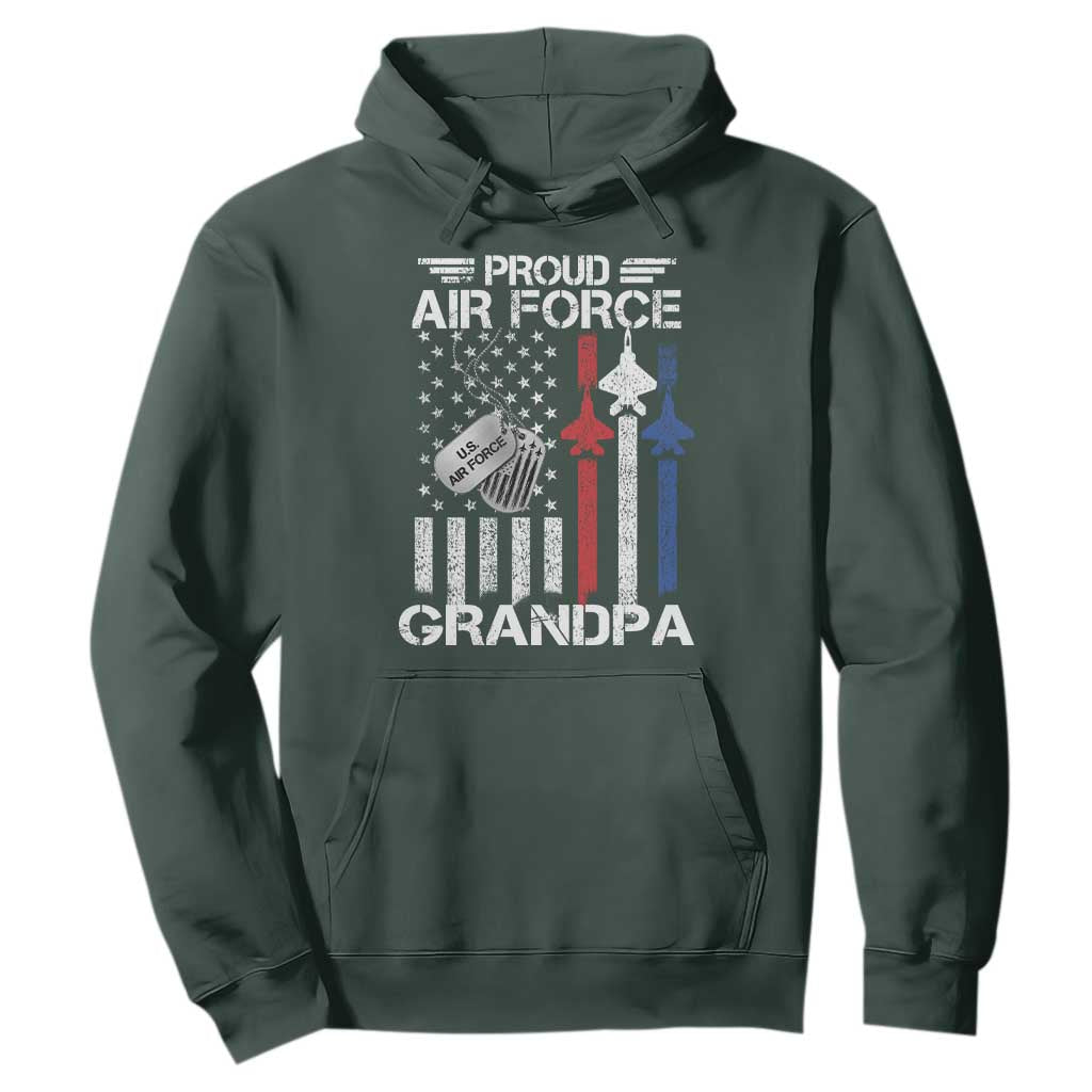 Proud Air Force Grandpa Hoodie Military Army Grandfather Vintage American Flag