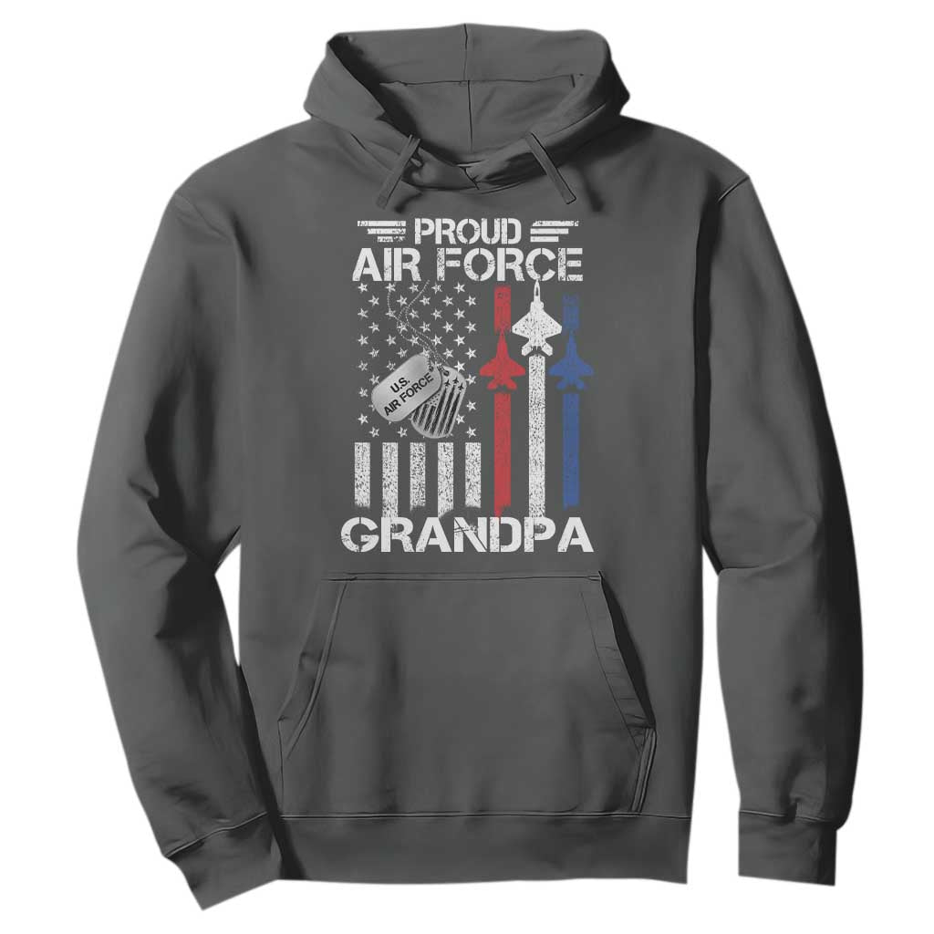 Proud Air Force Grandpa Hoodie Military Army Grandfather Vintage American Flag