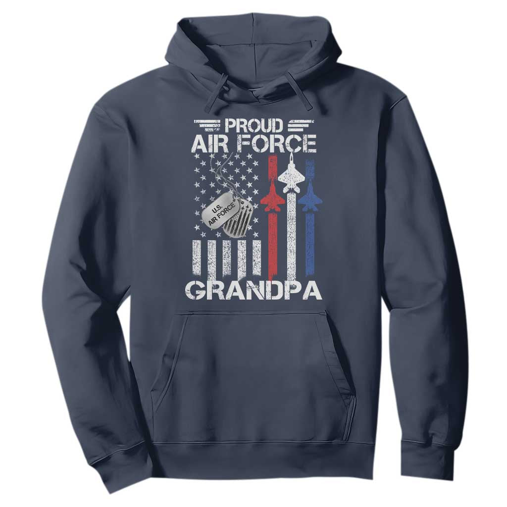 Proud Air Force Grandpa Hoodie Military Army Grandfather Vintage American Flag