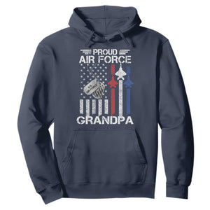 Proud Air Force Grandpa Hoodie Military Army Grandfather Vintage American Flag