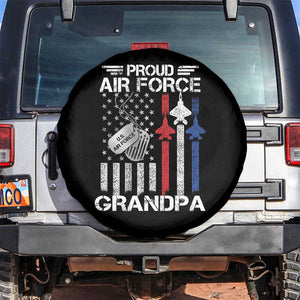 Proud Air Force Grandpa Spare Tire Cover Military Army Grandfather Vintage American Flag TS11 No hole Black Print Your Wear