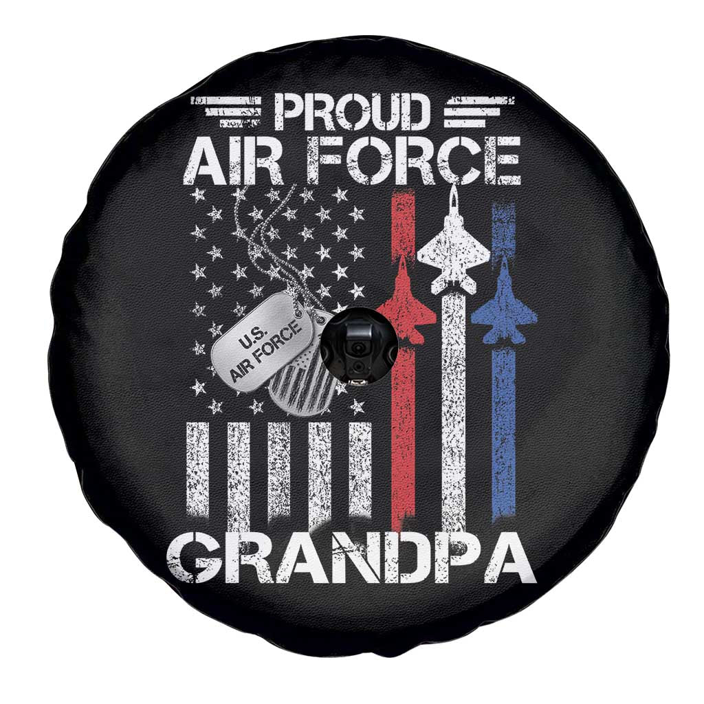 Proud Air Force Grandpa Spare Tire Cover Military Army Grandfather Vintage American Flag TS11 Print Your Wear