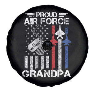Proud Air Force Grandpa Spare Tire Cover Military Army Grandfather Vintage American Flag TS11 Print Your Wear