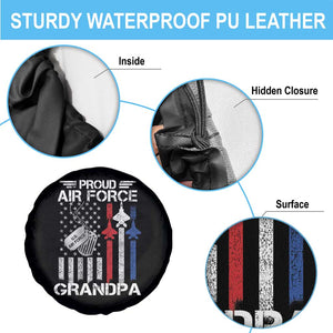 Proud Air Force Grandpa Spare Tire Cover Military Army Grandfather Vintage American Flag TS11 Print Your Wear
