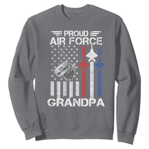 Proud Air Force Grandpa Sweatshirt Military Army Grandfather Vintage American Flag