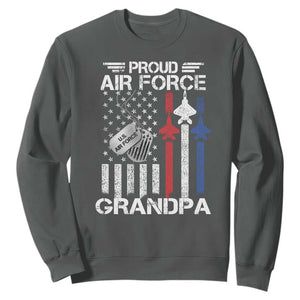 Proud Air Force Grandpa Sweatshirt Military Army Grandfather Vintage American Flag