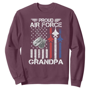 Proud Air Force Grandpa Sweatshirt Military Army Grandfather Vintage American Flag